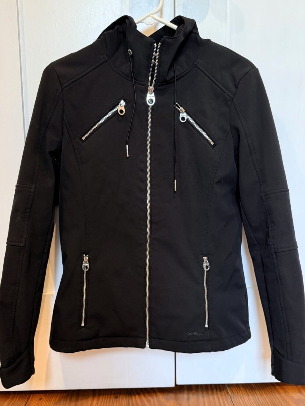Calvin Klein jacket with silver hardware, black, women's XS